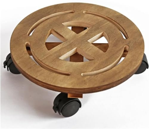 GODFSAHG Pflanzenständer Pflanzenständer - Pflanzenroller, Holzhocker, Präsentationsständer mit Bremse, rund, für drinnen und draußen, auf rollbarem Terrassen-Blumenhocker