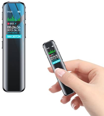 Diktiergerät 64 GB Speicher, Wiederaufladbar Uer USB, Sprachsteuerung, Mit MP3 Player Diktiergerät Mini, Für Kurs, Besprechungs Und Voice Recorder Diktiergerät Mit Schreibfunktion, Voice Recorder