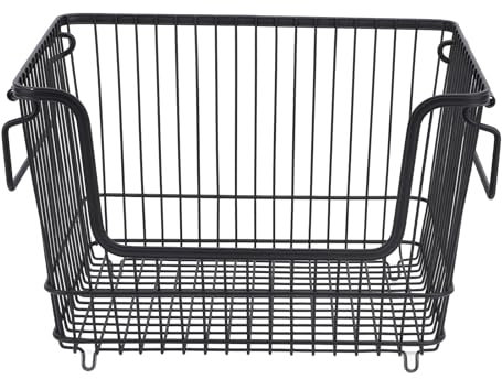 Freezer Organizer Bins, Stackable Chest Freezer Organizer Stackable Freezer Baskets Pantry Storage Basket Organizers for Frozen Foods, Snacks, Vegetables