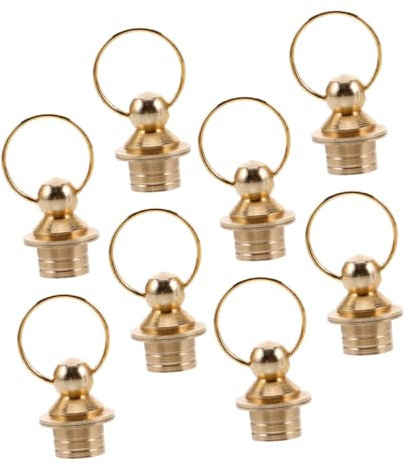 QUMIIRITY 8pcs Stylish Small Brass Gourd Covers Bottle Decorative Lids Small Tins Gourd Ornaments for Fall Decor