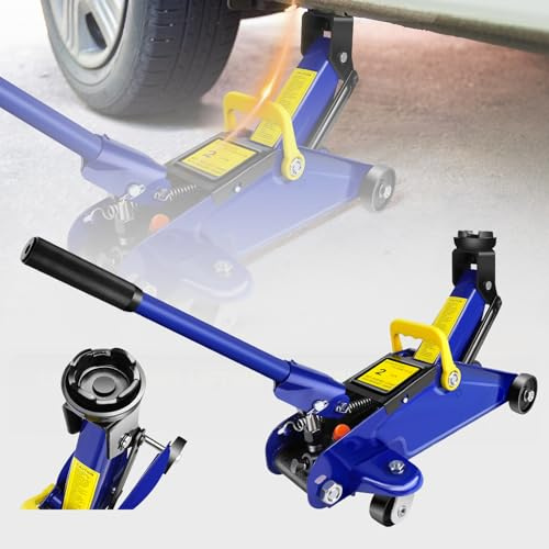 Hydraulic Trolley Jack Car Jack Car Trolley Lift Jack Low Profile Floor Jack,Jack Stand Hydraulic with Lift Range 5.5 to 11.4,4000lbs/2 Tonne Load Capacity with Swivel Casters,Carry Case