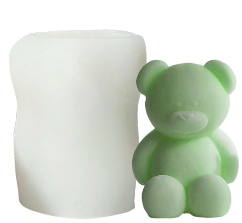 Molde de silicona para velas, molde de oso de peluche, molde de jabón