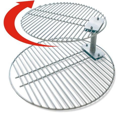 BBQ Plus Smokeware Small Swivel Grate Stacker Combo 11 Inch Grid with 3 Inch Stacker - Kamado Joe/Akorn Junior/Big Green Egg MiniMax (Does Not Include Bottom Grate)