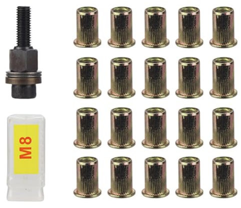 Osmond 21 Piezas de Herramientas para Remachar Tuercas, Remachadora Manual de Instalación Sencilla para Remachadoras, Herramientas para Tuercas M8