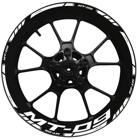 YZXOOP Adhesivo para Rueda Motocicleta para Yamaha MT-09 MT09 MT 09 Adhesivos para Llanta Rueda Adhesivo Cubo Rueda Adhesivos Reflectantes Rueda Pegatinas para Llantas Impermeable(Color 1)