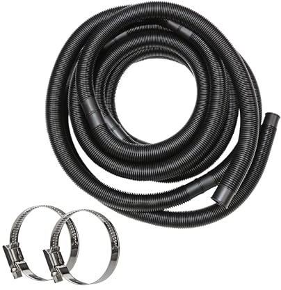 HAF® Hochwertiger Pool Schwimmbadschlauch 38mm Schwarz 1 Meter für Garten & Schwimmbad | Solarschlauch inkl. 2X Edelstahl Schlauchschellen | Poolschlauch | Pumpenschlauch - Qualität: Made in Germany