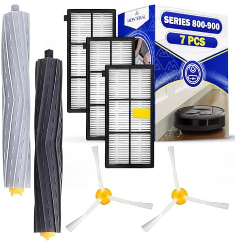 Kit de Mantenimiento Robot Aspirador para Roomba Series 800 y 900 - Contiene 3 HEPA Filtros 2 Laterales y 2 Contrarrotantes Cepillos – MONTERAL