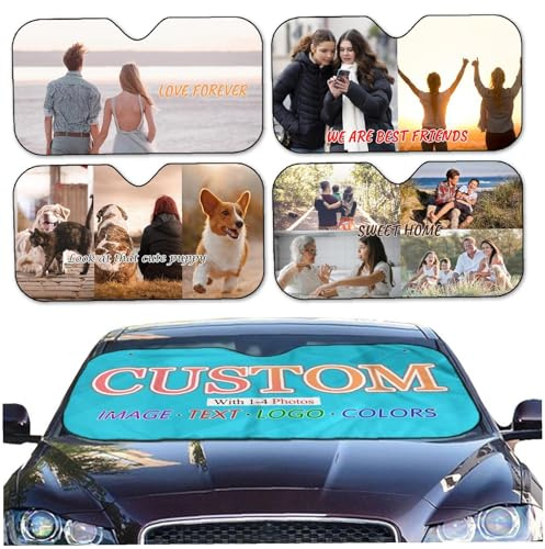 Parasole per parabrezza auto personalizzato Progetta la tua foto Logo Testo Parasole per finestrino anteriore personalizzato Pieghevole Protezione anti-UV riflettente per berline SUV camion