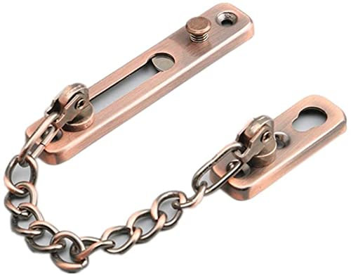 Sicherheitstürkettenschloss, Metalltür Innen Anti-Kette Türschloss Kette Schnalle Türriegel Tür Schnalle(Red Ancient)