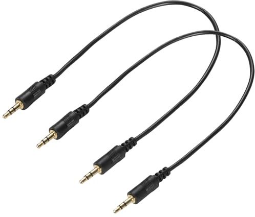 Greluma 2 Stk 30 cm 3,5 mm TRS Klinken Audiokabel, Stecker auf Stecker, 1/8 Zoll 3 poliger Stereostecker für Kopfhörer Headset, AUX Kabel