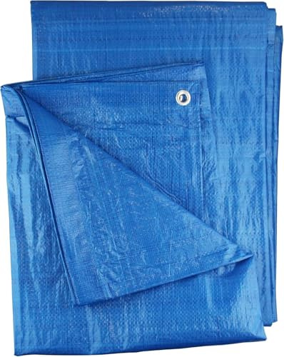 Telone impermeabile da 2 m x 2 m, blu, per costruzioni, giardino, campeggio, copertura antipolvere
