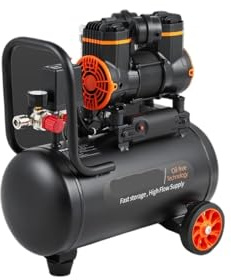 RBFRZGSU 1pcs Silent Air Compressor 900W 1450W 1800W Quiet Oil-Free Portable Air Pump for Home Repair Tire Inflation Whisper Compressor(18L 900W)