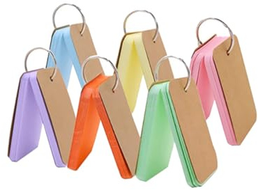 Gogogmee 6 Stück Teiliges Memo Cards mit Loop Verschluss Leichte Abnehmbare Blanko notizblätter Platzsparend für Büro als Schreibtischunterlage und Praktischer Zettelblock