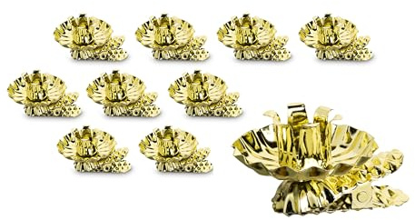 Idena 31893 - Bougeoirs pour Sapin de Noël, 10 pièces dorées, bougeoirs Vintage en métal, avec Clip pour Branches jusqu'à 1,5 cm d'épaisseur