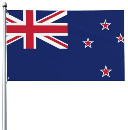 Drapeau de la Nouvelle-Zélande - Drapeaux décoratifs d'extérieur - 0,9 x 1,5 m - Léger et beau - Convient pour les terrasses en plein air et les célébrations de festivals.