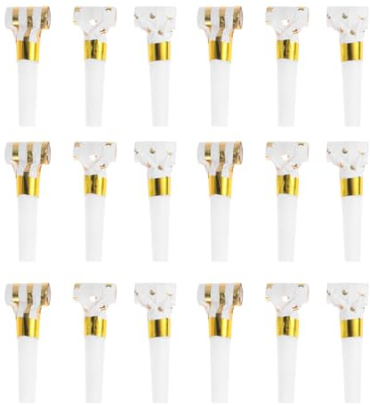 DOITOOL 30 Silbatos Y Matasuegras Dorados para Fiestas Infantiles, Ideales para Cumpleaños, Bodas Y Celebraciones