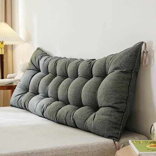 Almohada impermeable para cabecera con correa, soporte grande para lectura, tamaño Queen, cojín de respaldo de cuña, forma triangular, para dormitorio universitario, comodidad ergonómica