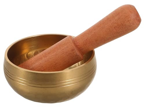 BAZEITFLOW Ciotola Tibetana in Metallo Artigianale Ciotola Sonora per Meditazione e Yoga Tibetana Portatile per Viaggi Accessori per Consapevolezza