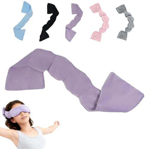 Weighted Eye Mask | Máscara De Ojo Ponderada, Cubierta De Ojos Relajante, Máscara De Sueño Para Descanso Nocturno, Meditación, Viaje O Siesta (Púrpura)