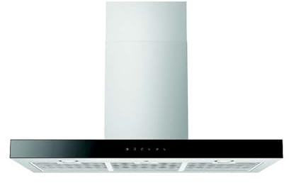 Cookology Essentials 90cm Extractor Hood - 647 m³/h Air Flow - T- Shaped Box Cooker Wall Mounted - 3 Speeds - Touch Controls - 2 LED Lights - Energy Rating A - Stainless Steel