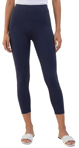 Roman Cropped Legging for Women UK Ladies Capri Pants Stretch Crop Trouser Yoga Gym Shorts Cotton Elasticated High Waist 3/4 Length Sports Workout Regular Plus Size