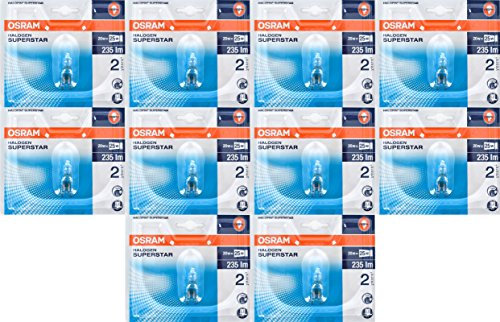 Lot de 10 ampoules Osram Eco Halogène Culot 20 W ~ 25 W 235 lm G9 2700 K intensité variable Blanc chaud Ampoule halogène de 10