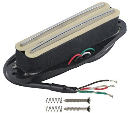 FLEOR Hot Rail Keramik Single Coil Sized Humbucker Pickup Mitte Tonabnehmer für ST E-Gitarre, Cremefarbene