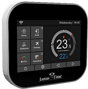 Raumthermostat LX-MC6 Touchscreen für Fußbodenheizung, Heiß Wasser mit APP, WiFi in Schwarz Amazone Alexa Google Home Smart Home Luxus-Time
