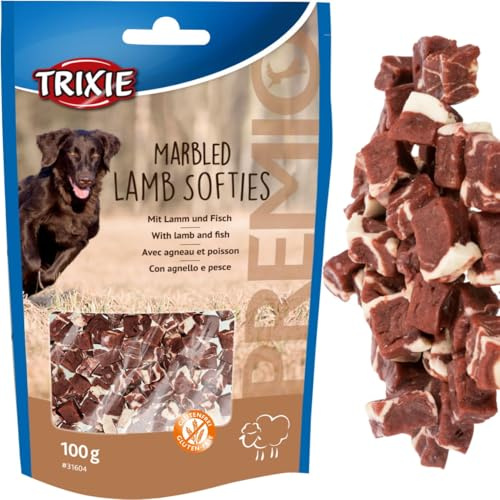 TRIXIE Hundeleckerli Premio Marbled Softies mit Lamm & Fisch – 100 g | Schmackhafter Snack für jeden Tag – ideal für zwischendurch, mit hohem Fleischanteil, für Training und Alltag