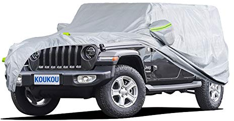 KouKou 6 Layers SUV Car Cover Waterproof All Weather, Universal Fit for Jeep Wrangler Unlimited JK JL/Commander, Subaru Outback, Cadillac SRX etc, Outdoor Sun UV Dust Protection. (181 to 190 inches)