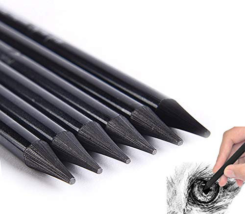 6 Stück Holzfrei Graphitstifte Set Schwarze Vollmine HB 2B 4B 6B 8B EE Bleistifte für Skizzen und Zeichnung