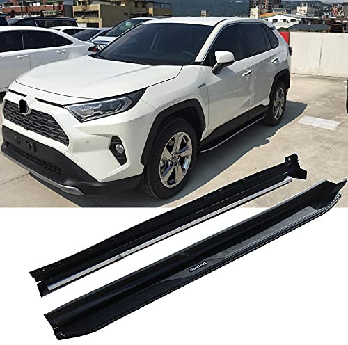 Komplett schwarz für Toyota RAV4 2019 2020 2021+ Trittbrett Seitenstufe Nerf Bar Protect Pedale 2 Stück