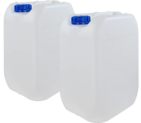 Bidón Garrafa Plástico 20 litros apilable. Apta para uso alimentario. Homologación para transporte ADR. (2 Unidades).