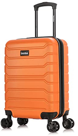 InUSA TREND Luggage with Spinner Wheels | Durable Lightweight Hardshell Suitcase, Travel bag with Handle and Trolley, 20-Inch Carry On Small Luggage | Orange