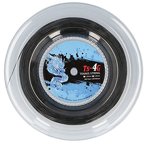 Yuecoom 200 m strapazierfähige Polyester-Tennisschlägersaite, runde Schlagfestigkeit, harte Schlägersaite, Tennissaite, runde harte Saite für Tennis, Tenniszubehör(1,25 mm)