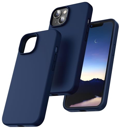 TOCOL for iPhone 14 Case, Liquid Silicone, Blue | Multi-Color, Slim Silky-Soft Touch Microfiber Lining, Anti-Scratch Shockproof Drop Protective Phone Cover