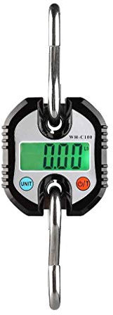 ACiyD 150 kg x 50 g Balance Suspendue numérique Crochet en Acier Inoxydable Balance de Grue électronique Balance de Bagages Outil de Pesage Balance Balance de Cuisine (Noir)