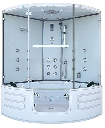 AcquaVapore Dampfdusche Whirlpool Dusche Duschkabine K70-WS-EH-EC-SC 150x150cm Schlauchreinigung+Scheibenversiegelung