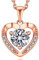 MomentWish Heart Necklace Rose Gold, Moissanite Necklaces Diamond Pendant 925 Silver Necklace for Women Gifts Wife Birthday Gifts