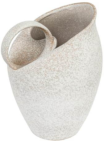 Bloomingville Krug aus strukturiertem Steingut, 22,9 cm, 2,3 cm, Weiß