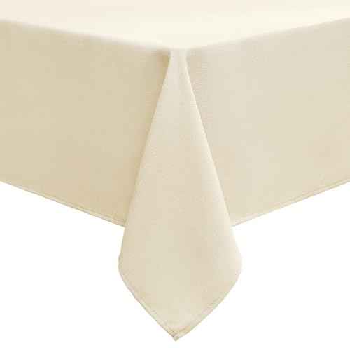 smiry Leinenoptik Tischdecke Abwaschbar Lotuseffekt Eckig 140 x 300 cm Tischtuch Leinendecke Wasserabweisend Tafeldecke Tischwäsche Fleckschutz, Beige