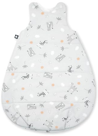 Julius Zöllner Schlafsack Neo, warme Füllung 2,5 TOG, waschbar bei 60°C, Made in Germany, OEKO TEX Standard 100, Savanne grau, Gr. 50/56