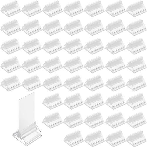 ZEACCT 48-Teiliger Plastik-Spielkartenhalter, Transparenter Spielkartenhalter, Platzkartenhalter, Spielteilhalter Bildhalter für Karten, Fotos, Notizen, Bildanzeige (Transparent)