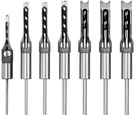 Juego de brocas cuadradas, HSS para madera, brocas cuadradas para madera (6,4/8/9,5/12,7/14/16/19 mm)