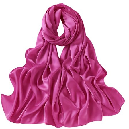 Lina & Lily Dam silkeslen satin scarf sjal för bröllop aftonklänning, Magenta, en storlek
