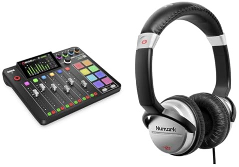 RØDE RØDECaster Pro II All-in-One Production Solution for Podcasting, Streaming, Music Production & Numark HF125 - Ultra-Portable Professional DJ Headphones with 6 ft Cable