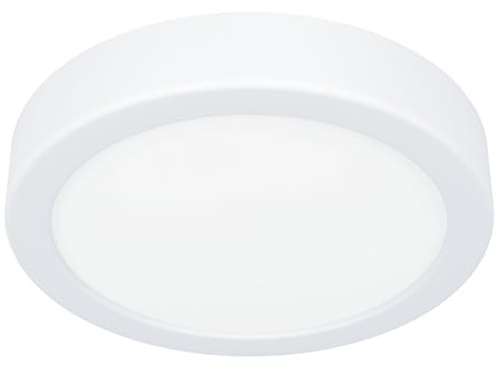EGLO LED Deckenleuchte Fueva 6, runde Badezimmer Deckenlampe | Badlampe Decke aus Kunststoff in Weiß, Deckenbeleuchtung warmweiß-kaltweiß, IP44, Ø 16,5 cm