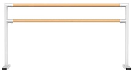 Ballettstange für Zuhause Ballettstange Freistehende Ballet Bar für Kinder,Erwachsene Ballett Barre mit 2 Holzstangen Tanzstange für Ballet Stahlrohre mit Holzoptik (200*60*105cm,White)