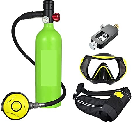 KOROBIE Tauchflasche für Taucher Tragbare Sauerstoffflasche for Tauchen Mit 1 L Fassungsvermögen Tauchausrüstung für Tauchflaschen
