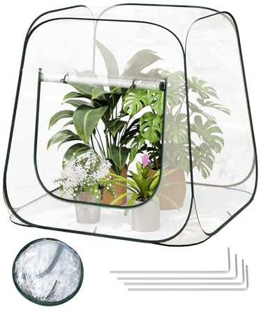 WOLTU Pop-up Mini Tent, waterproof PVC Greenhouse with Clear View, retains moisture in summer and keeps warm in winter, for indoor and outdoor use, 100x100x97 cm, transparent